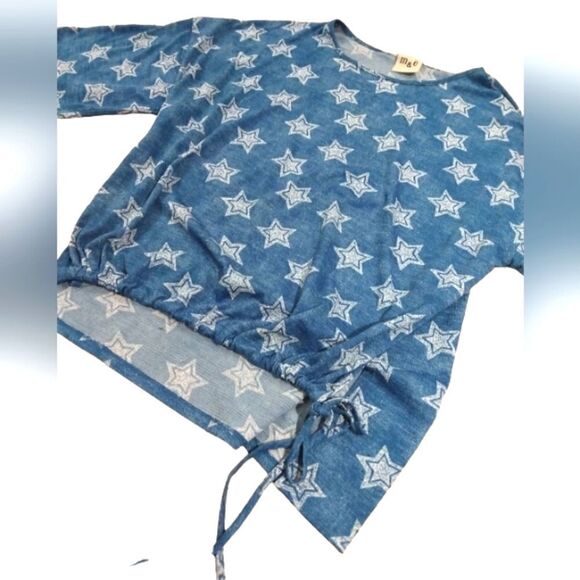 M&E Stars Summer Shirt Top SZ M - Picture 2 of 12